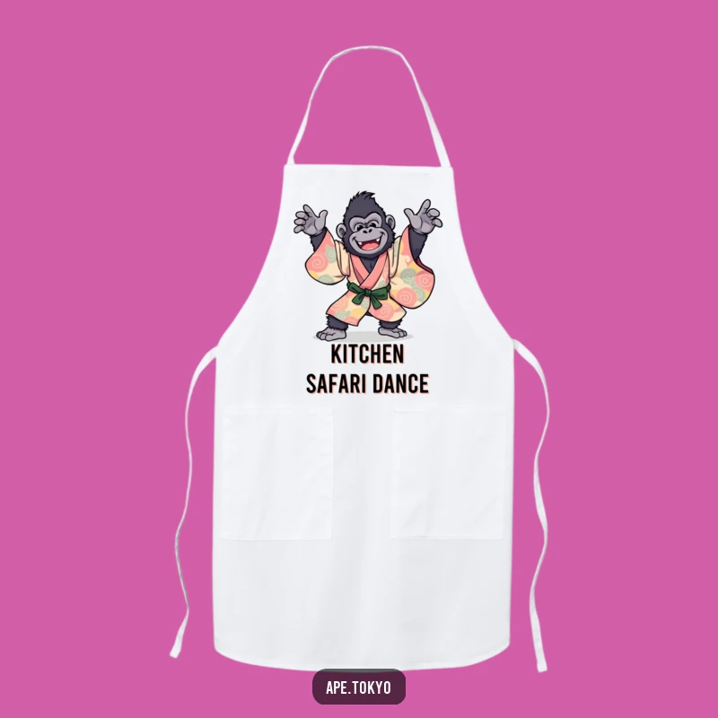 Funny Gorilla Kimono Dance Apron: Hilarious Primate Chef Wear for a Fun Gift