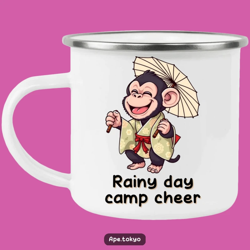 Funny Chimp Parasol Twirl Camping Mug: Durable & Hilarious Primate Gear Gift