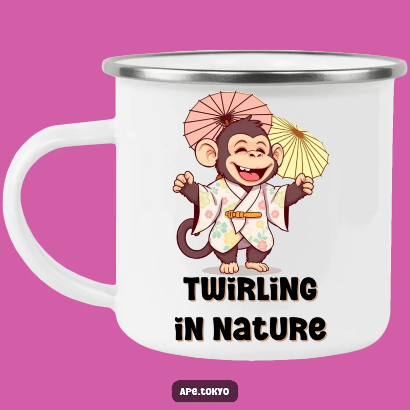 Funny Jolly Ape Parasol Camping Mug: Festive Adventures