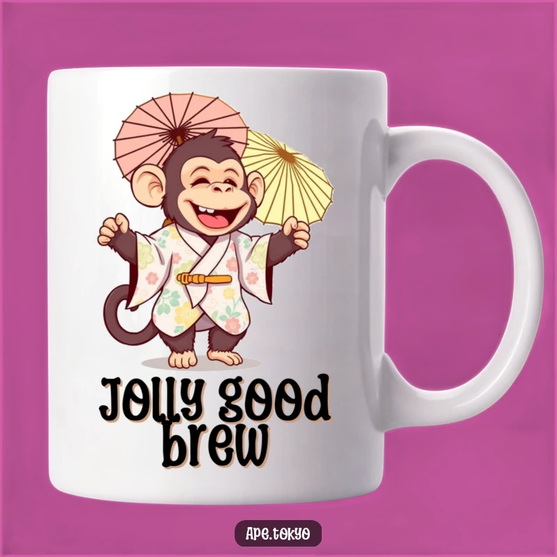 Funny Jolly Ape Parasol Mug: Festive Humor for Happy Mornings