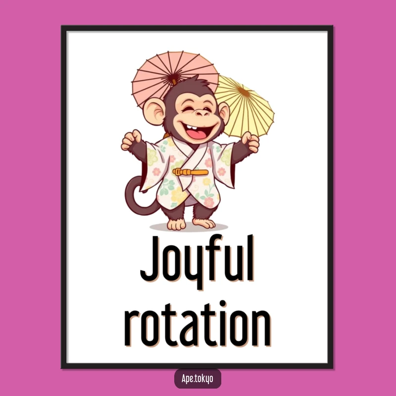 Funny Jolly Ape Parasol Digital Print: Instant Festive Art