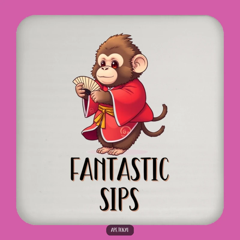 Funny Fluffy Ape Fan Dance Coasters: Protect Surfaces with Humor
