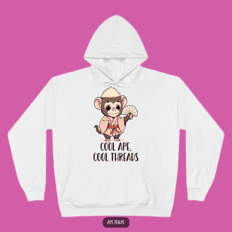 Funny Ceremonial Ape Kimono Hoodie: Cozy & Humorous Gift for Ape Fans