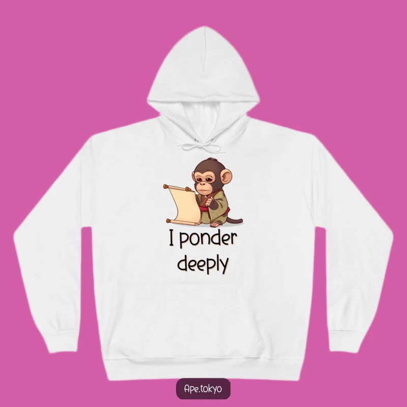 Funny Curious Ape Kimono Hoodie: Cozy Comfort for Deep Thinkers