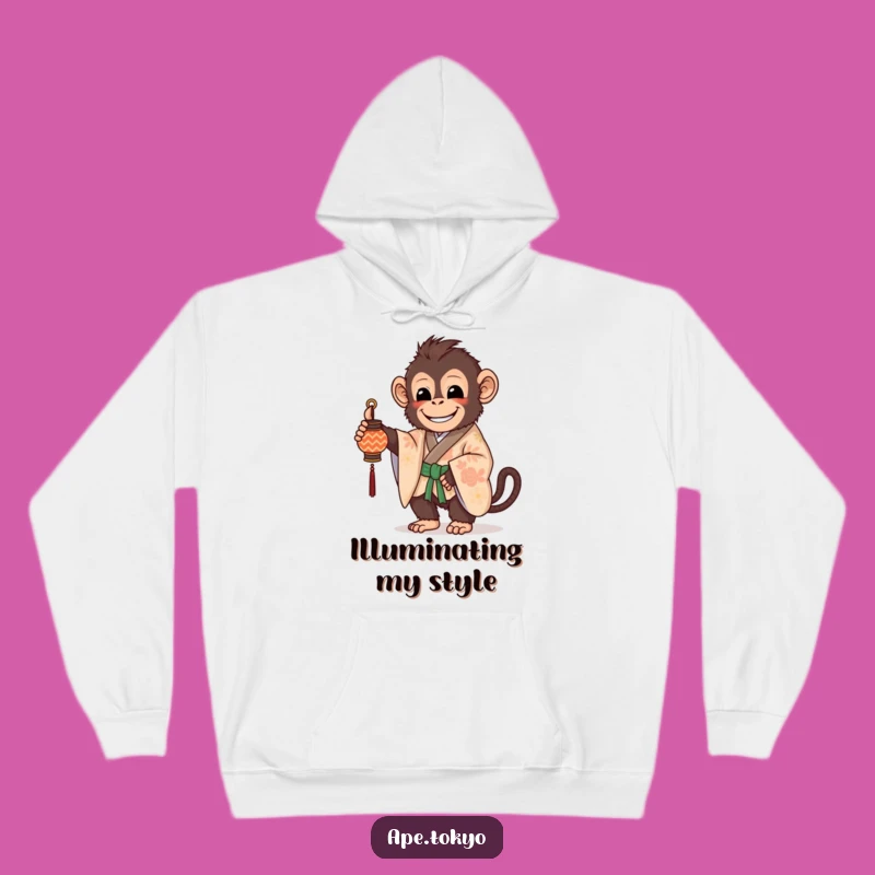 Funny Kimono Ape Lantern Hoodie: Cozy Beaming Ape, Ultimate Funny Gift!