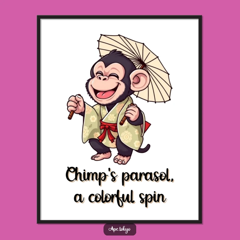 Free Printable Wall Art: Funny Chimp Twirler  Downloadable Art for Home Decor