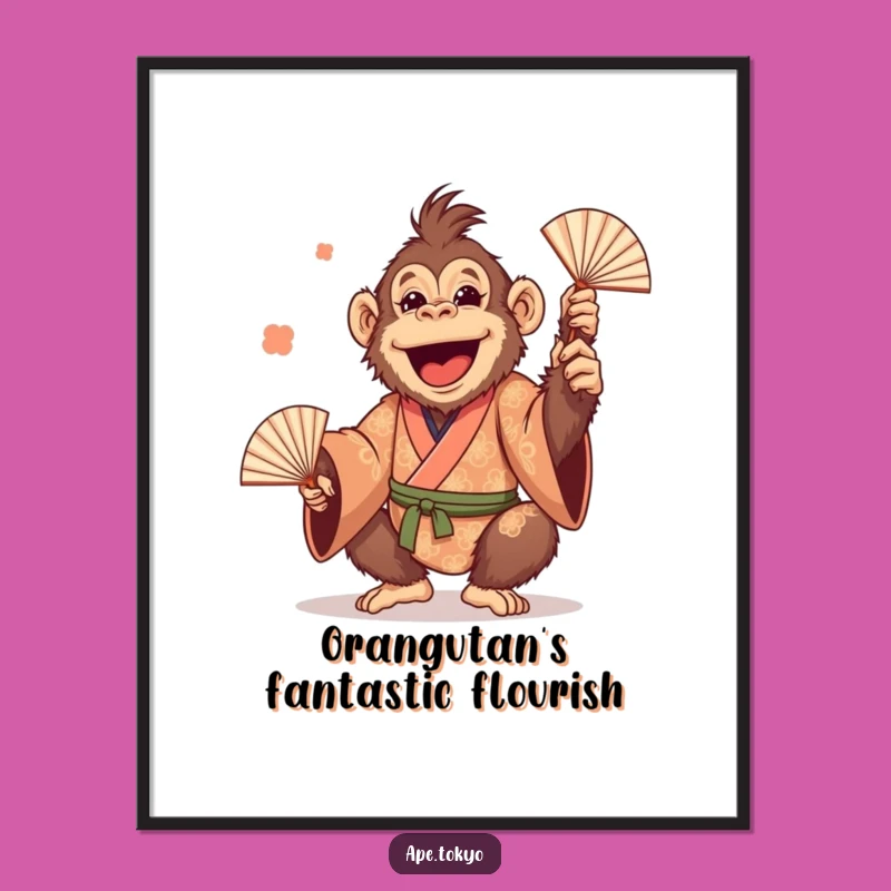 Free Printable Wall Art: Funny Orangutan Juggler  Downloadable Art for Home Decor