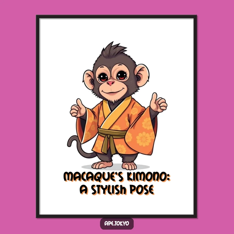 Free Printable Wall Art: Stylish Macaque  Downloadable Art for Home Decor