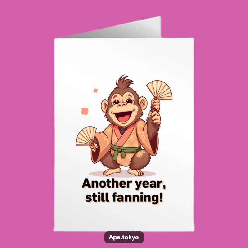 Free Printable Birthday Card: Funny Orangutan Juggler  Downloadable Hilarious Gift