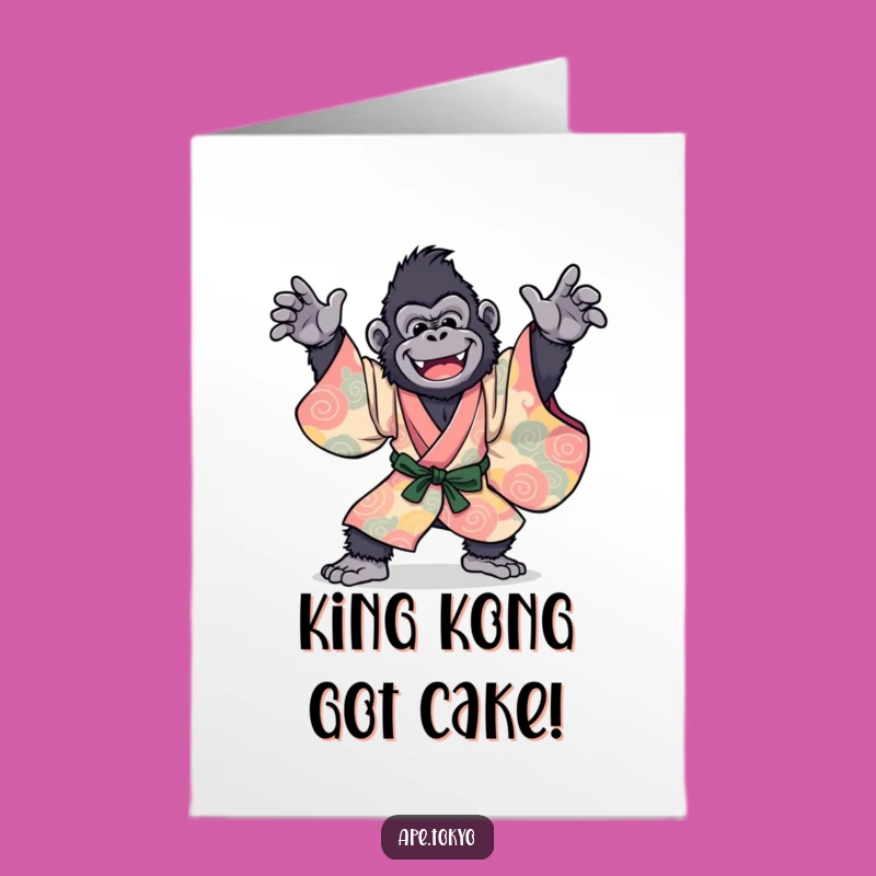 Free Printable Birthday Card: Funny Gorilla Dancer Downloadable Hilarious Gift