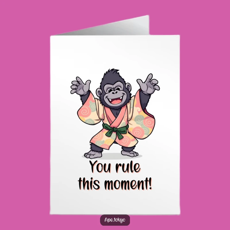 Free Printable Congratulations Card: Funny Gorilla Dancer  Downloadable Success Gift