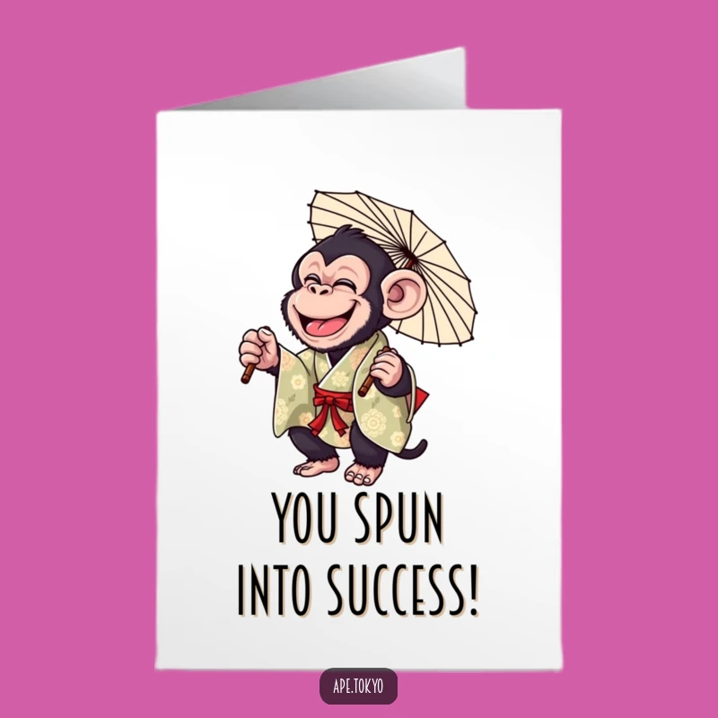 Free Printable Congratulations Card: Funny Chimp Twirler  Downloadable Success Gift