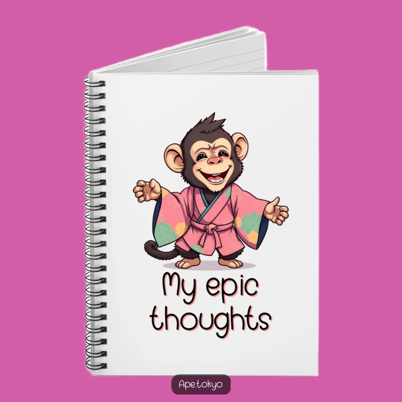 Funny Kimono Ape Pose Notebook: Dynamic Ape Journal, Vibrant Notes, Great Funny Gift!