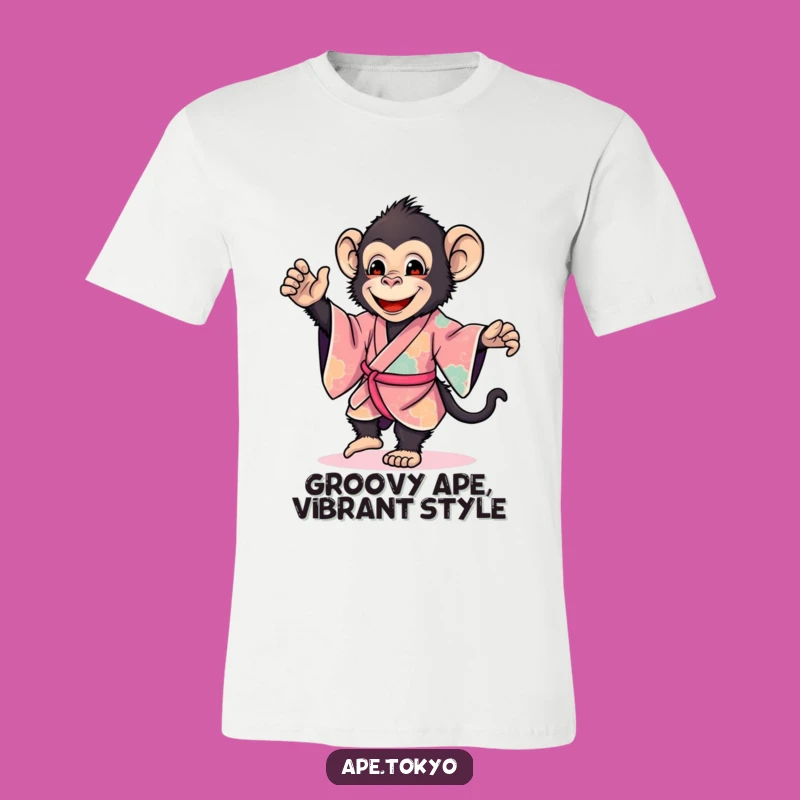 Funny Smiling Ape Kimono Tee: Dance Through Life with Humor