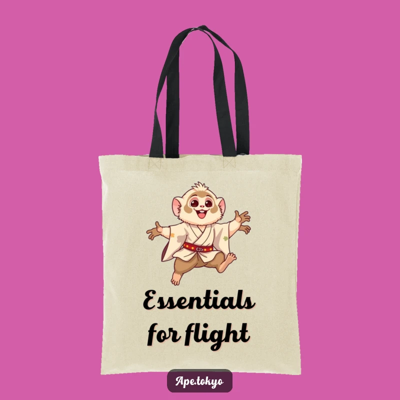 Funny Gibbon Leaping Motion Tote Bag: Spacious & Hilarious Primate Accessory Gift