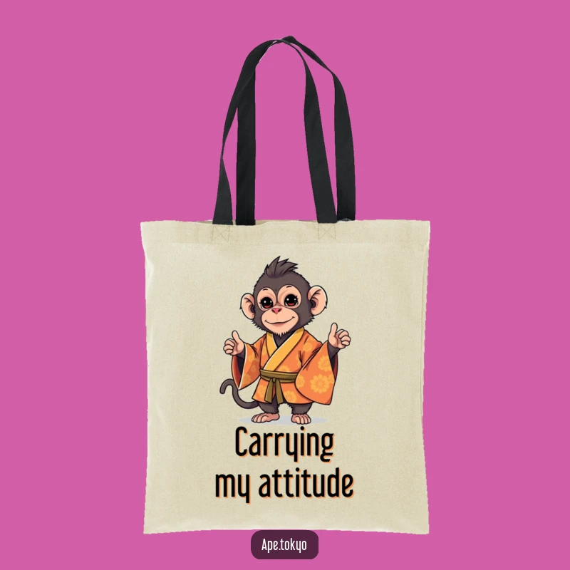 Funny Macaque Kimono Stance Tote Bag: Stylish & Hilarious Primate Accessory Gift