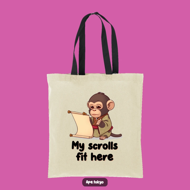 Funny Curious Ape Kimono Tote Bag: Carry Your Wisdom with Style